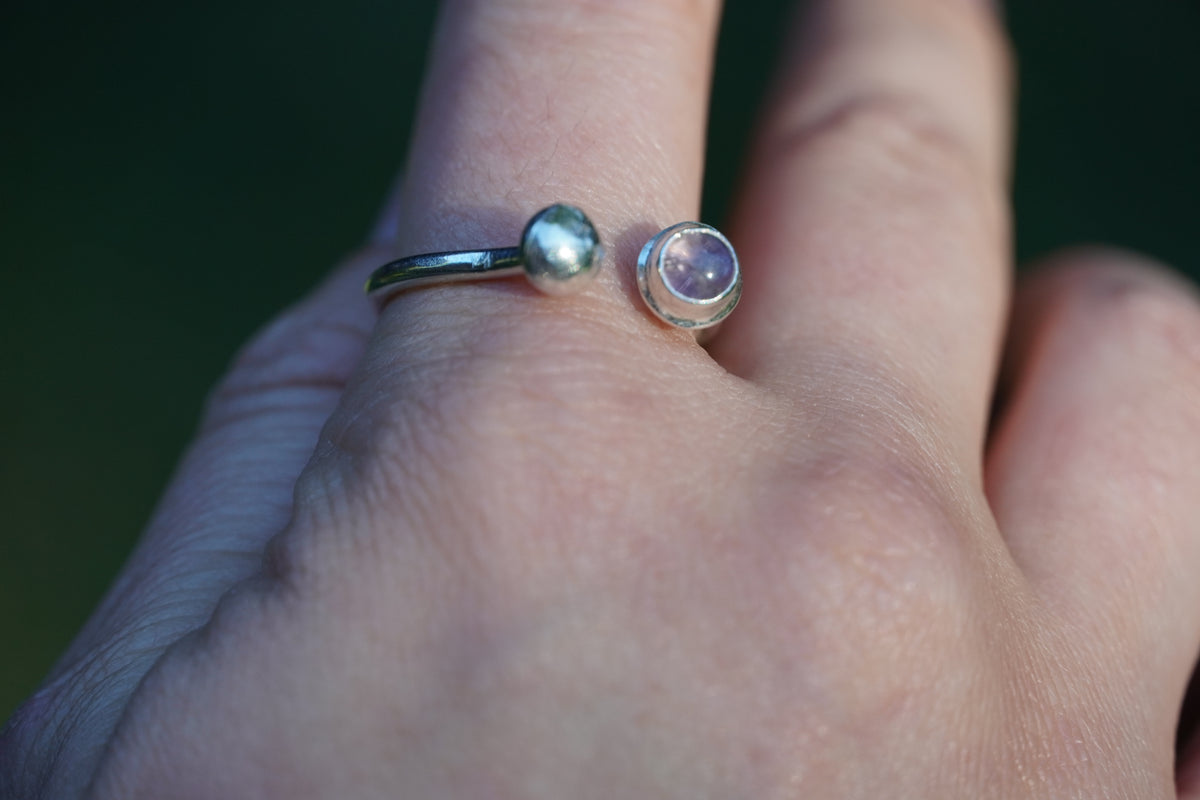 Sterling Silver Amethyst Open Ring