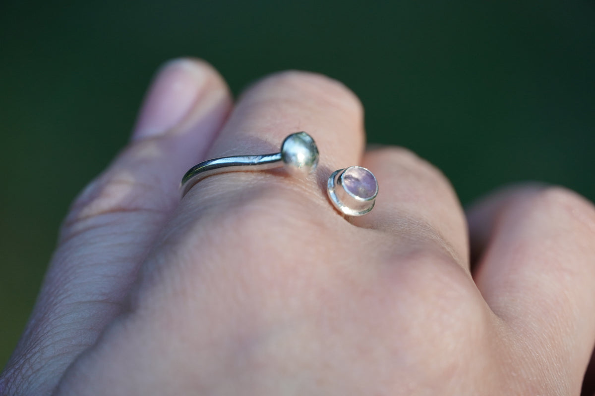 Sterling Silver Amethyst Open Ring
