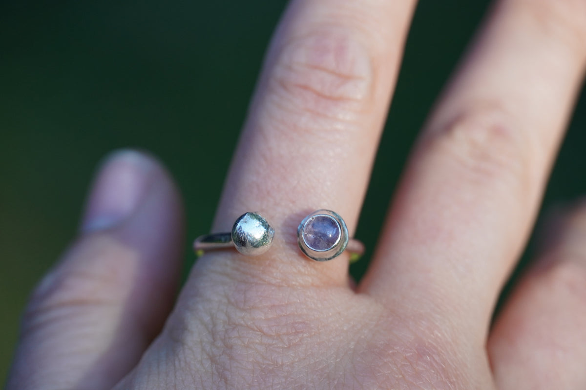 Sterling Silver Amethyst Open Ring