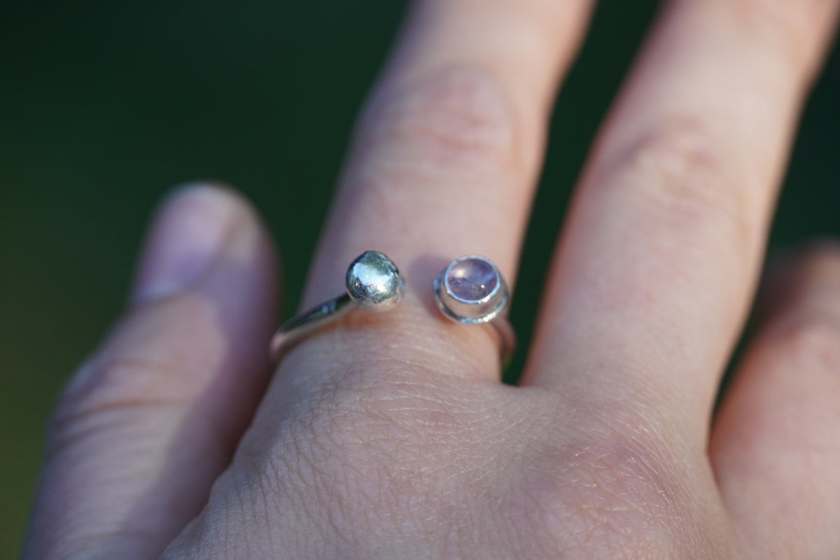 Sterling Silver Amethyst Open Ring