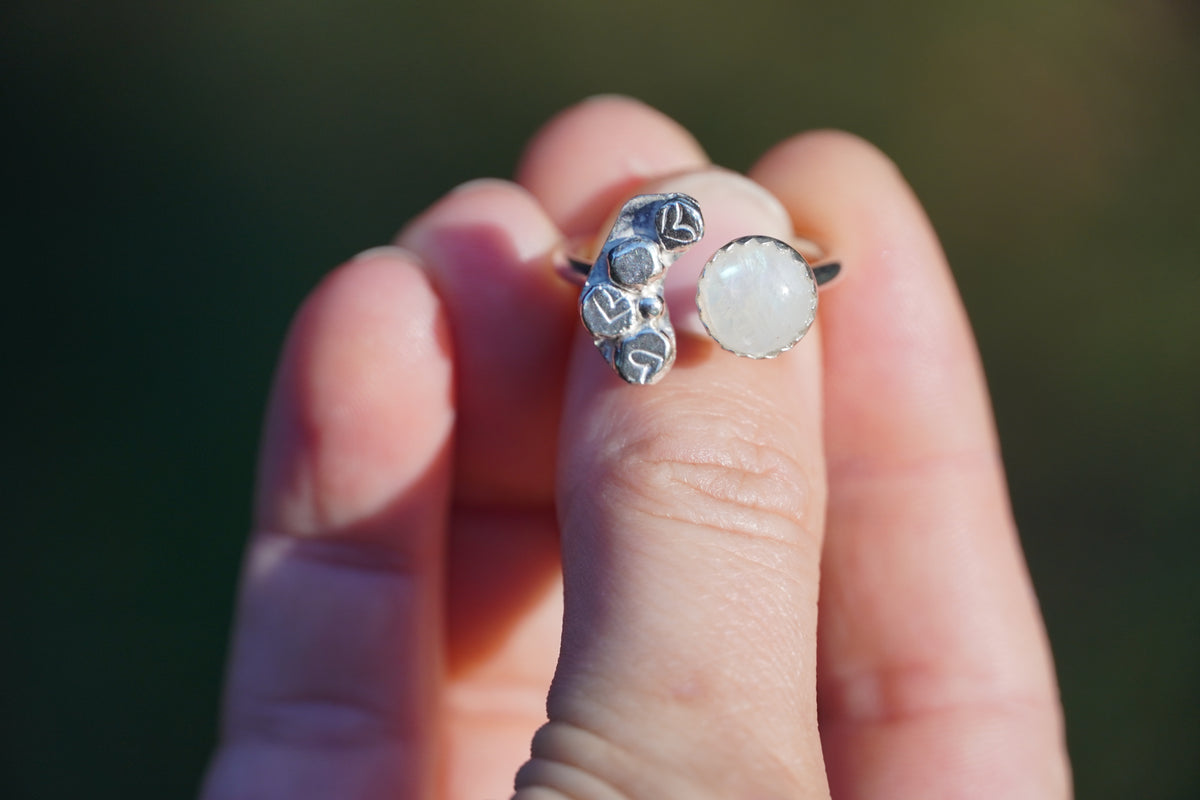 Sterling Silver Moonstone Open Ring