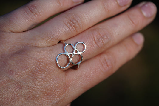Custom Size Silver Organic Bubble Ring