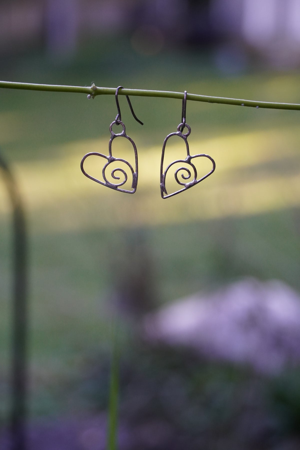 Sterling Silver Swirly Heart Earrings