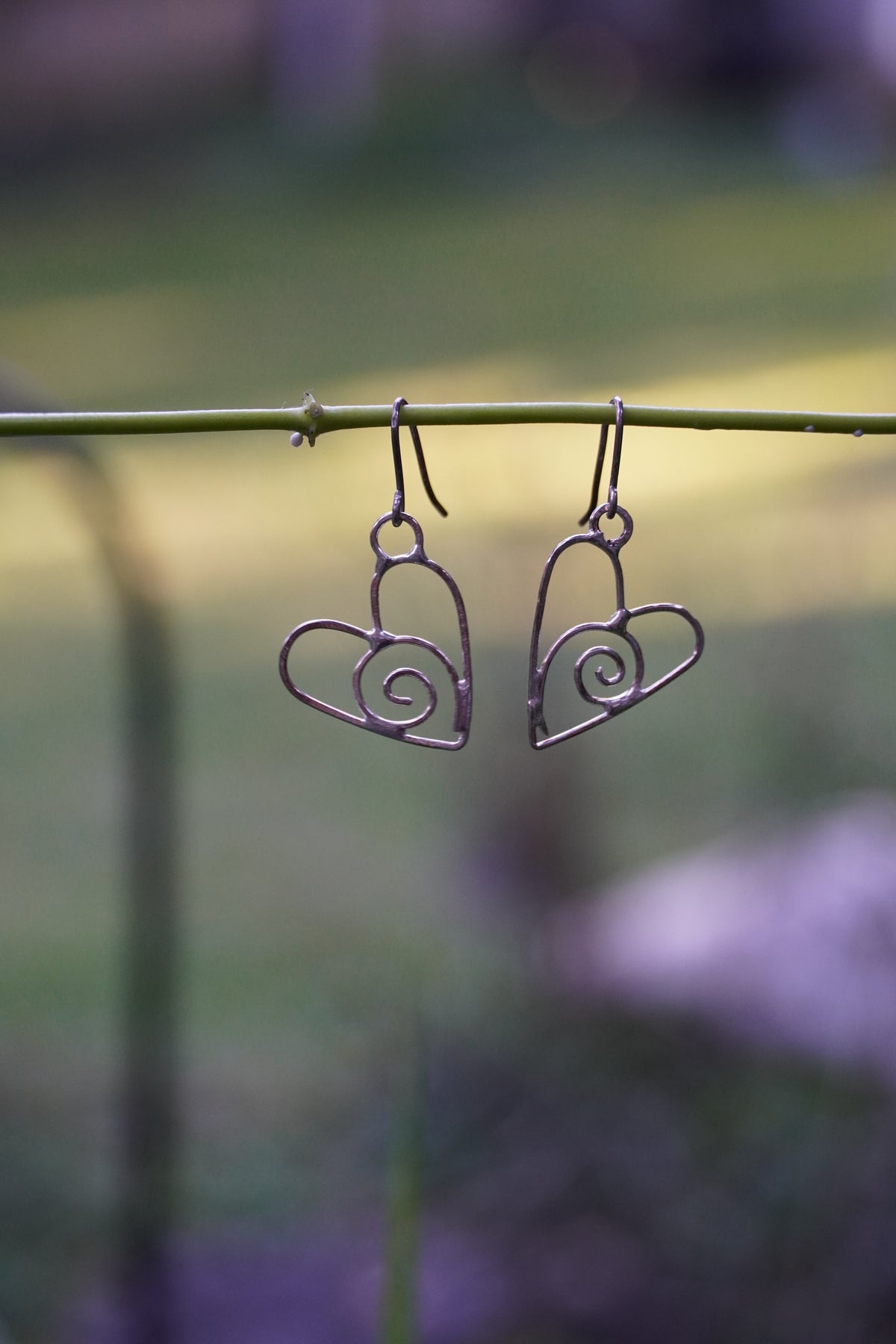 Sterling Silver Swirly Heart Earrings