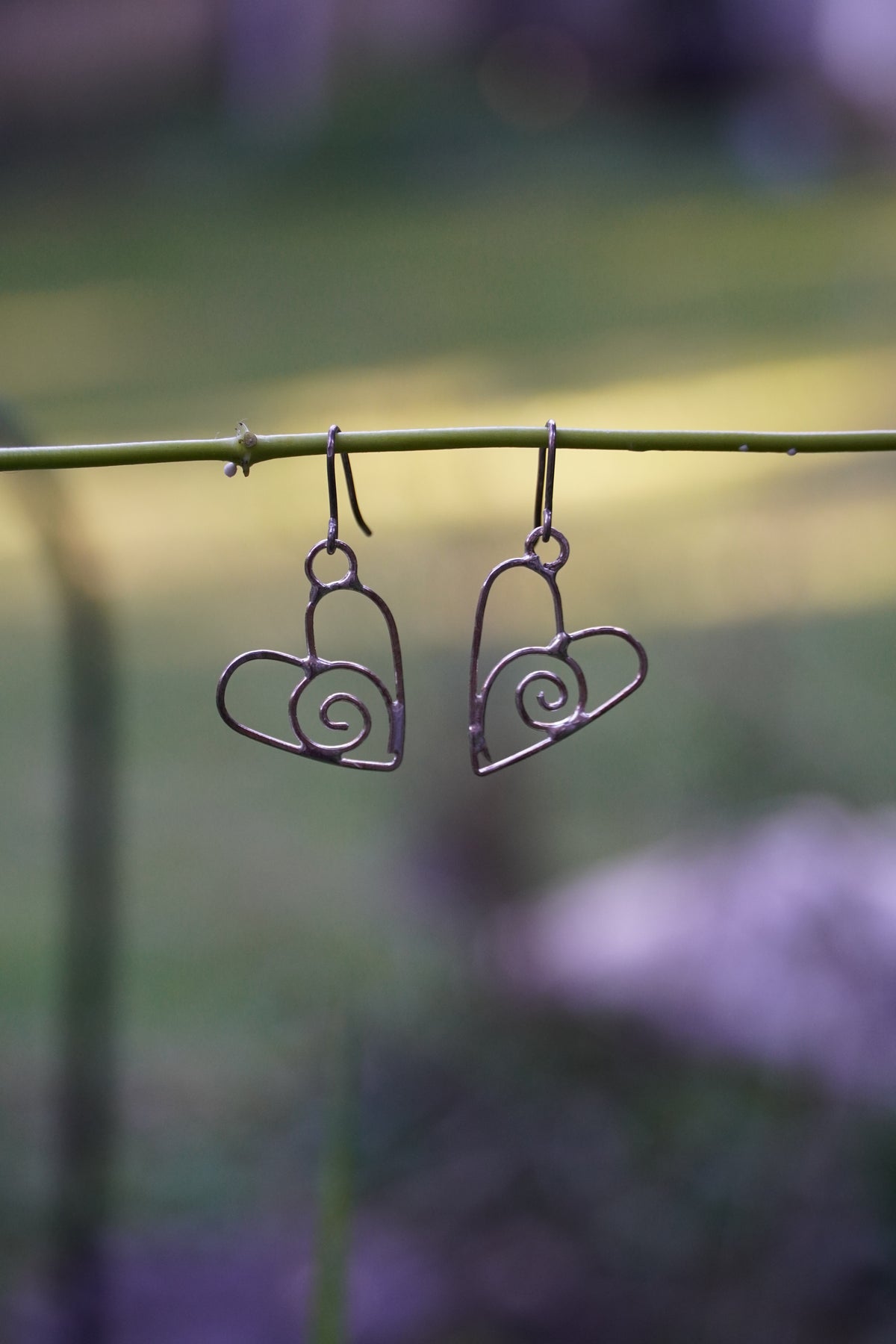 Sterling Silver Swirly Heart Earrings