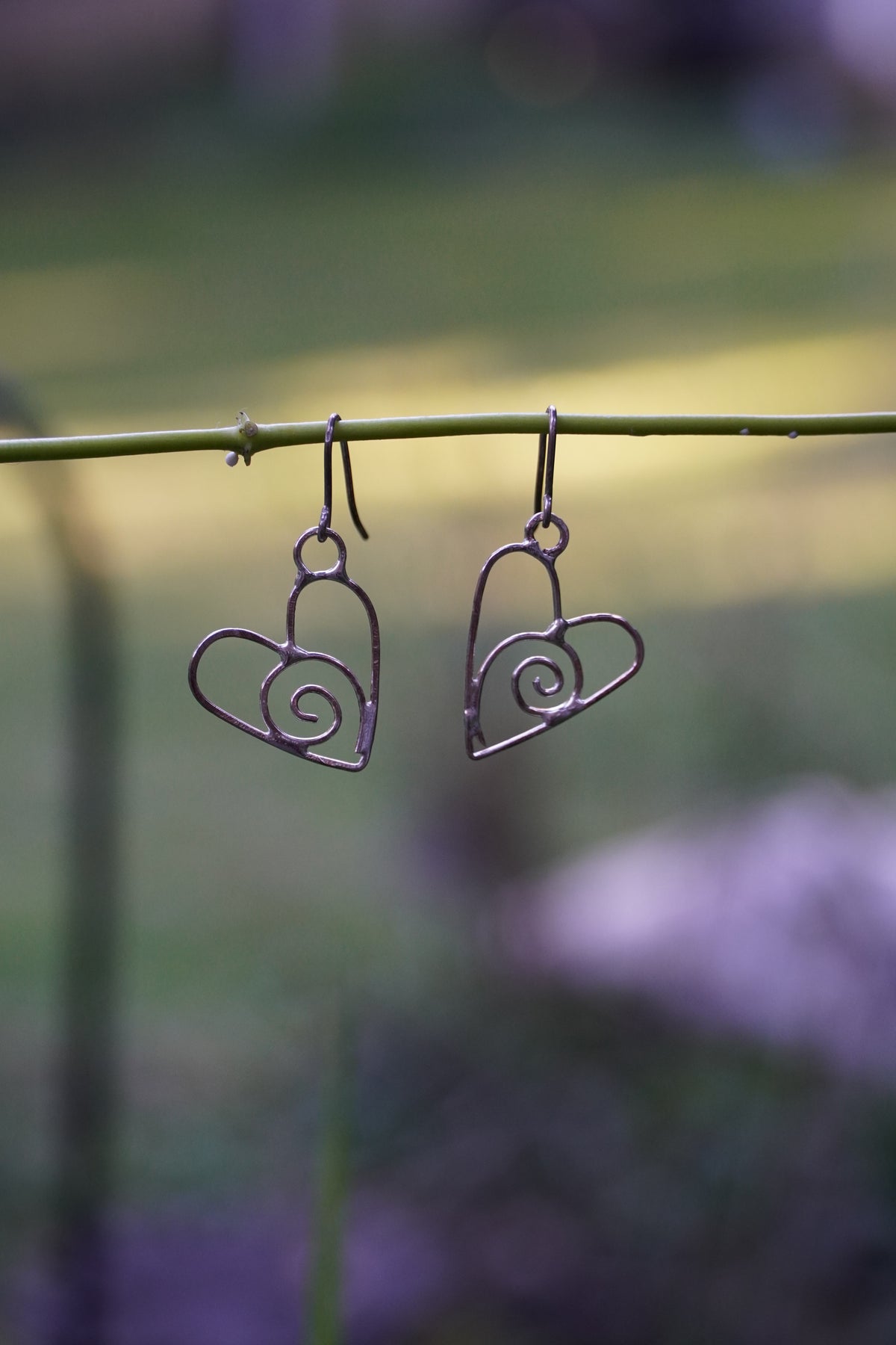 Sterling Silver Swirly Heart Earrings