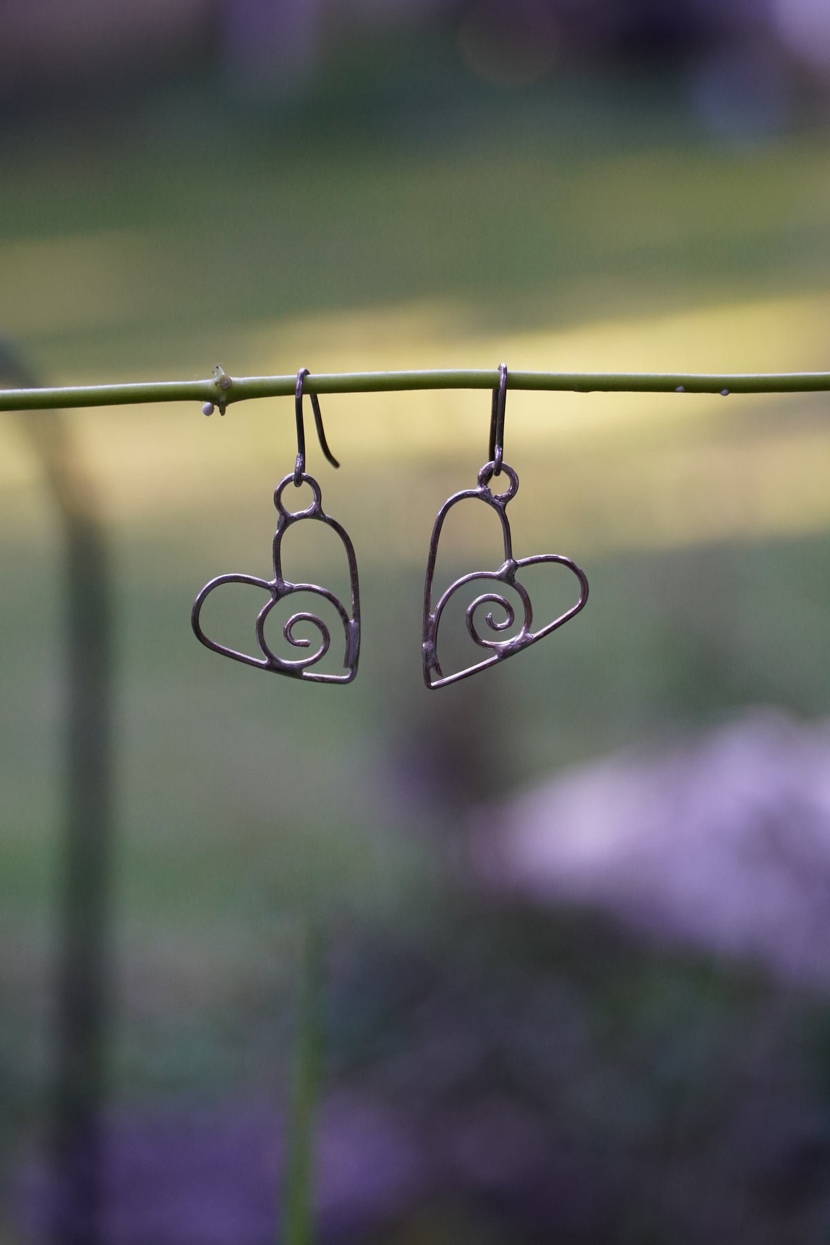 Sterling Silver Swirly Heart Earrings