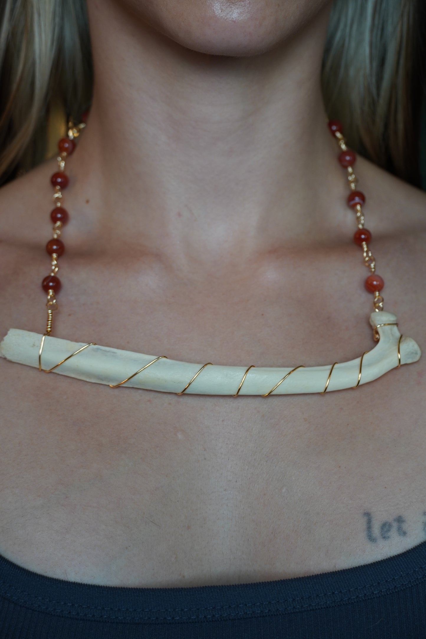 Rib & Carnelian Necklace