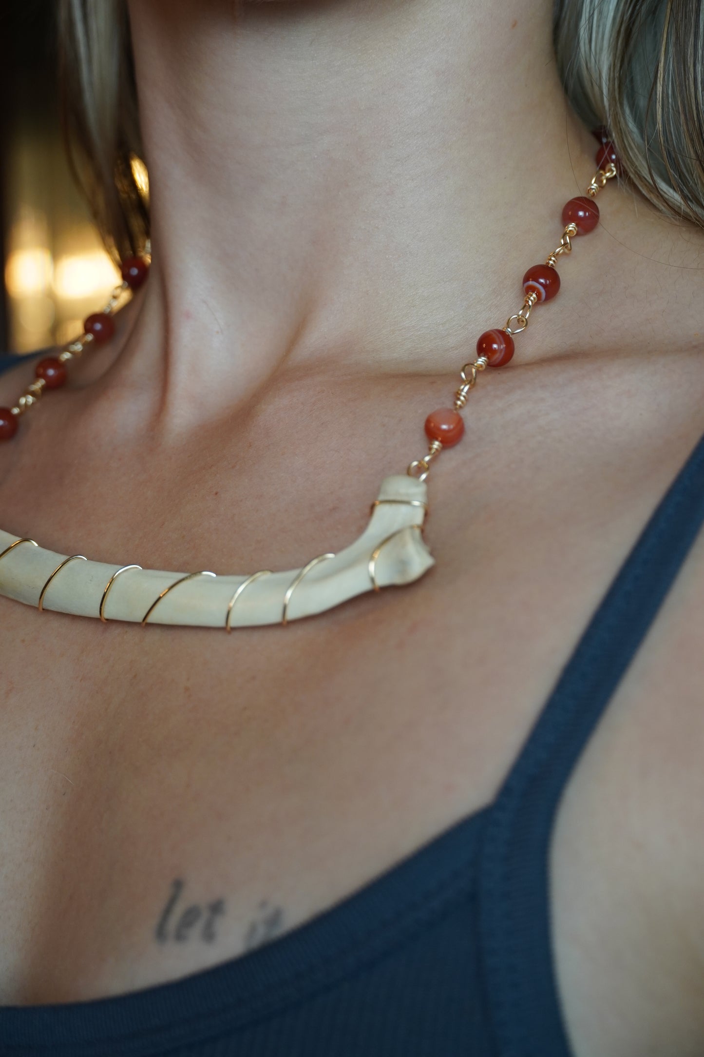 Rib & Carnelian Necklace