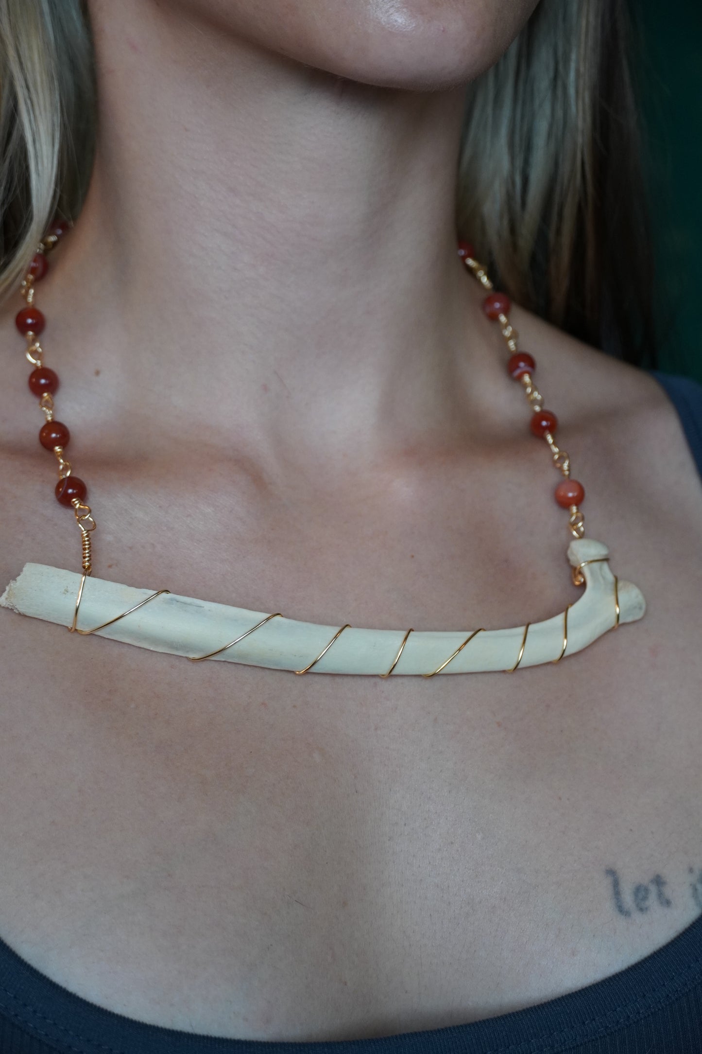 Rib & Carnelian Necklace