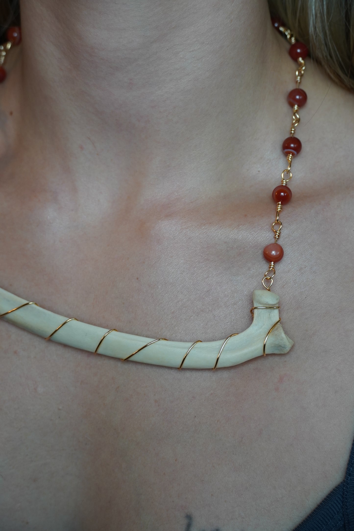 Rib & Carnelian Necklace