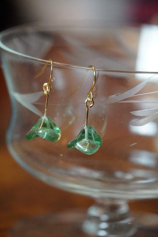 Glass Flower Drop Earrings