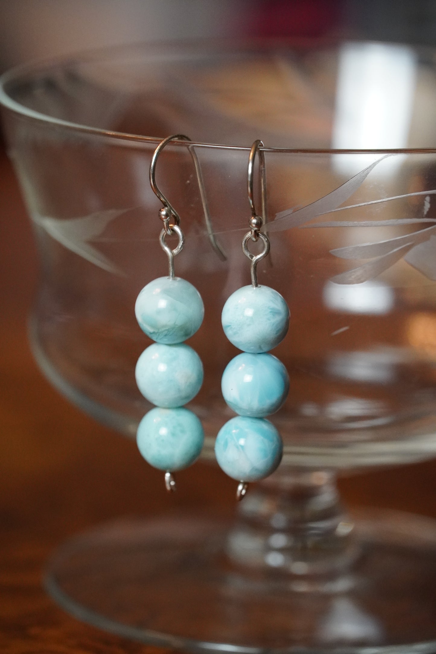 Sterling Silver Larimar Earrings
