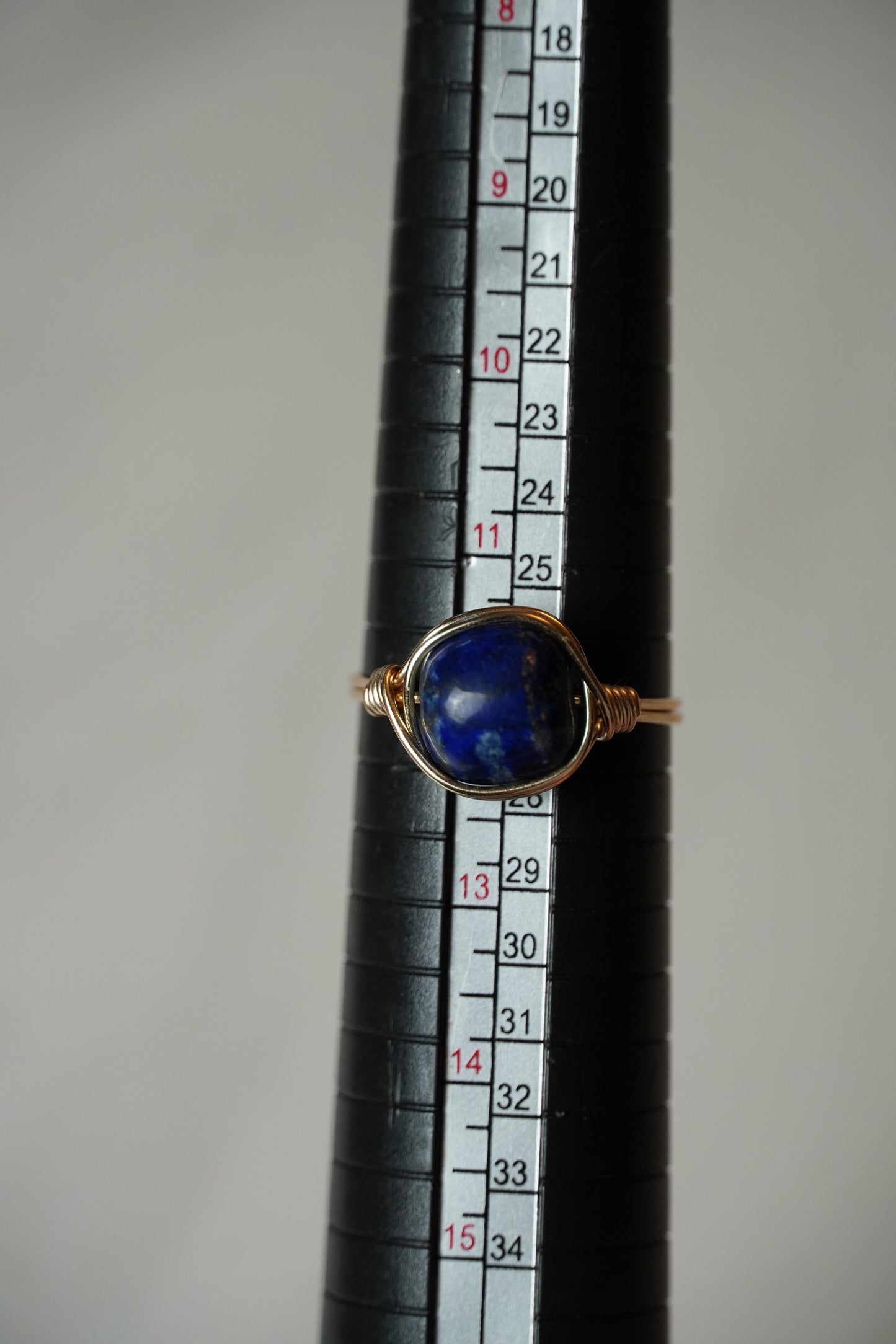 Gold Lapis Lazuli Ring: Size 12