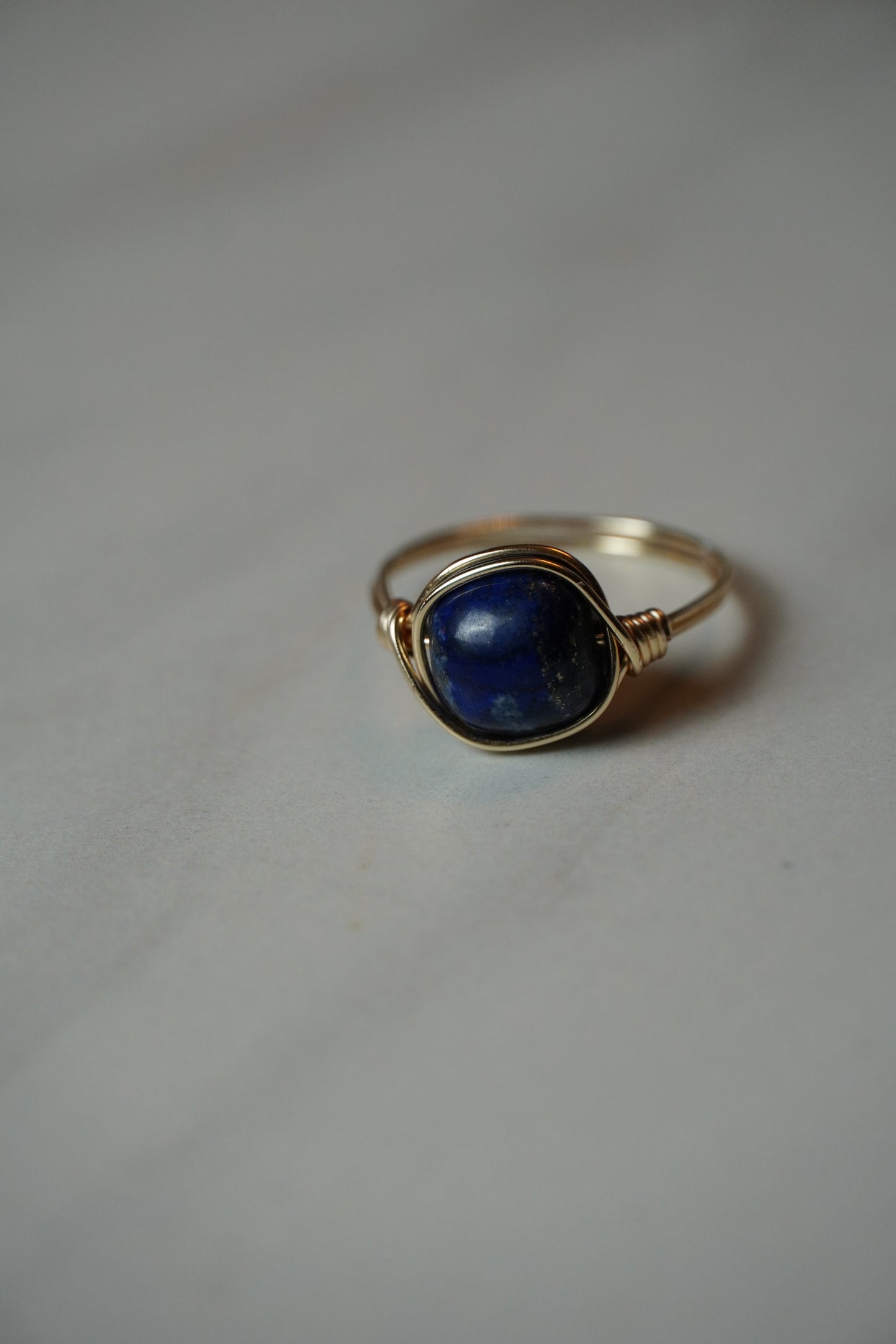 Gold Lapis Lazuli Ring: Size 12