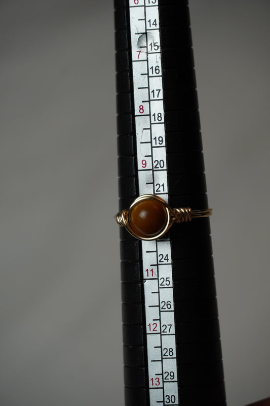 Gold Tigers Eye Ring: Size 9.5