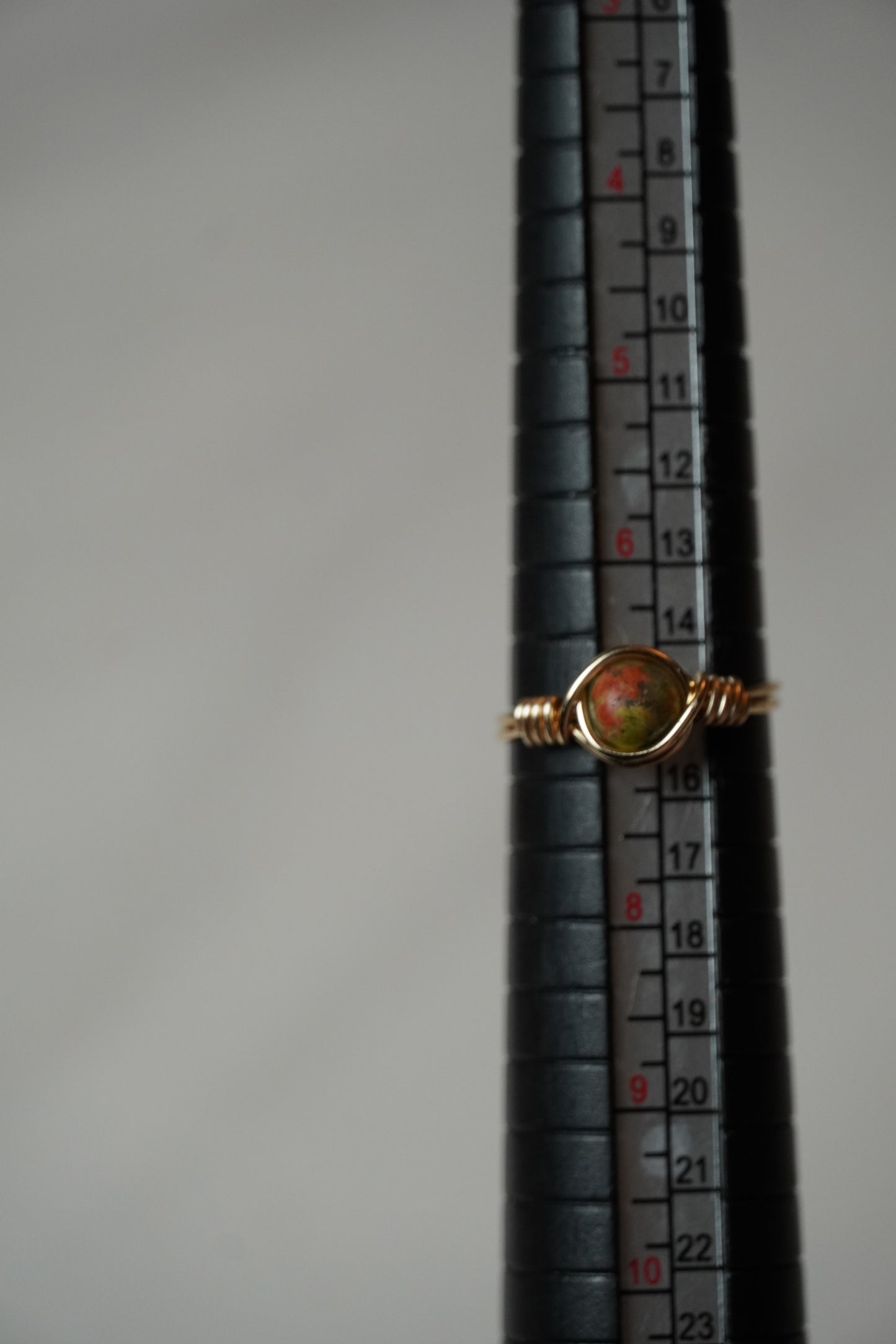 Gold Unakite Ring Size 7