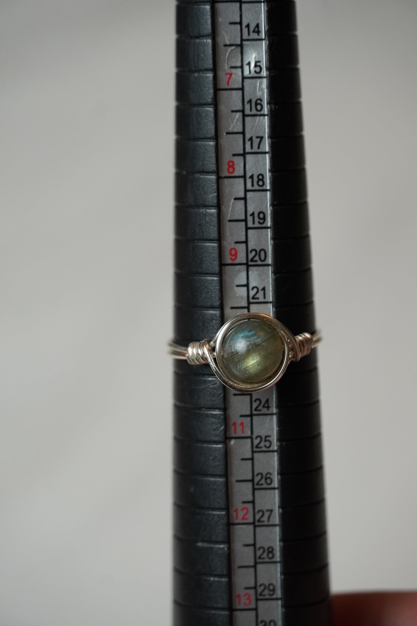 Silver Labradorite Ring: Size 10