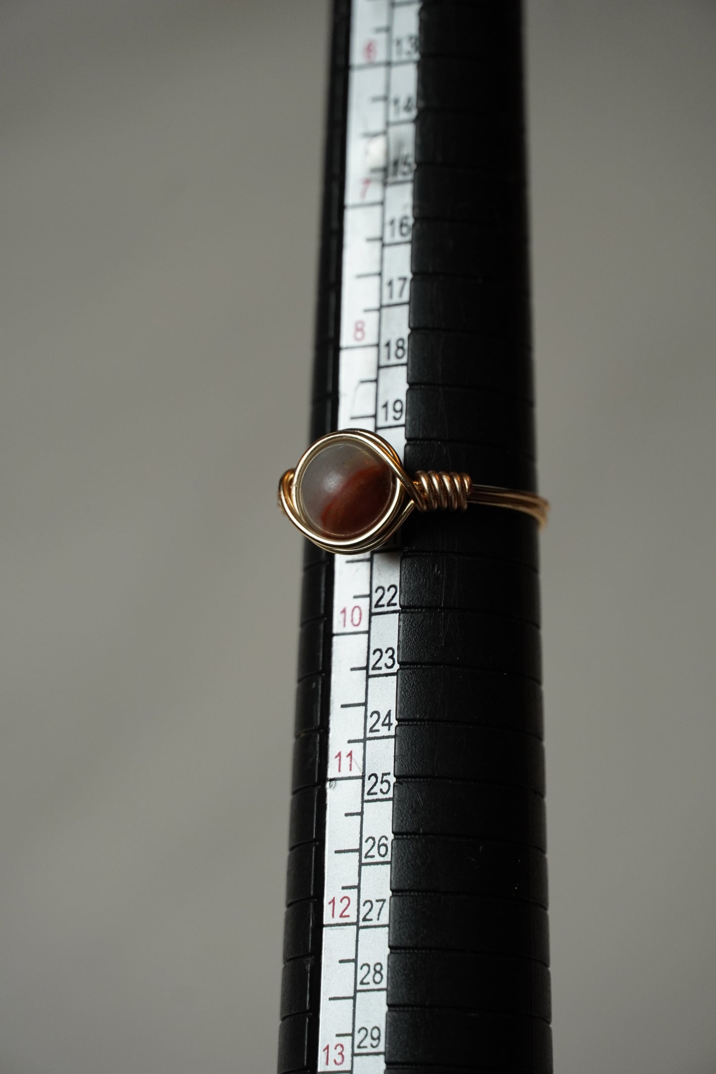 Gold Bloodstone Ring: Size 9.5