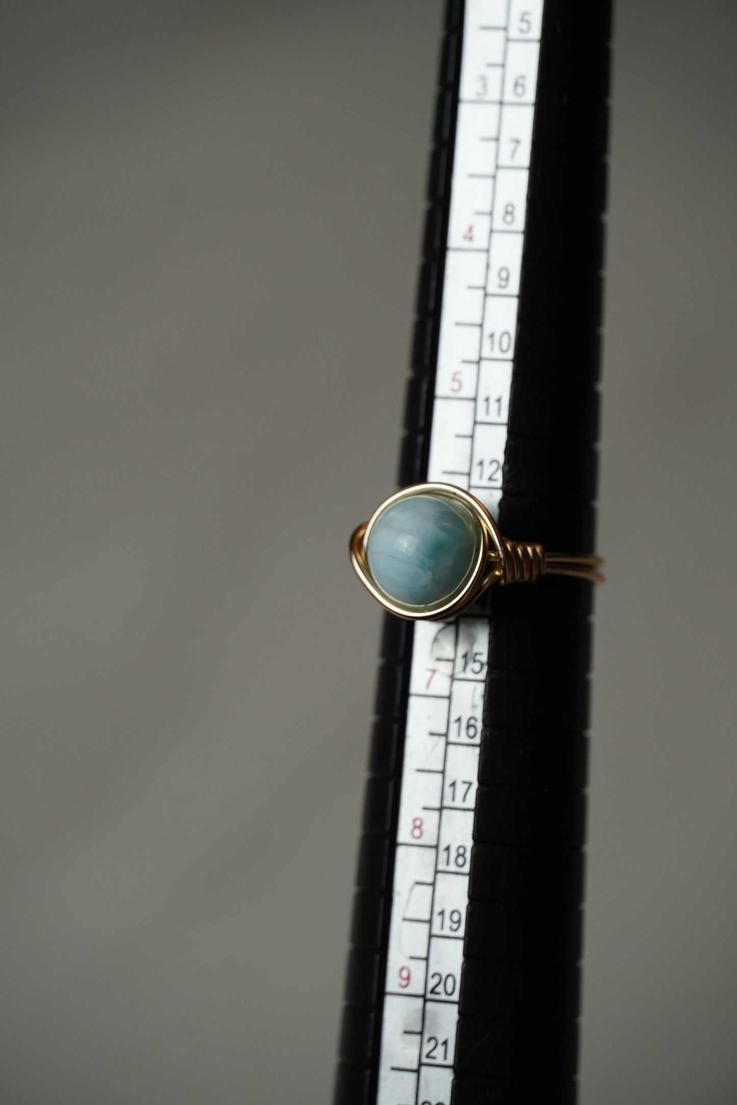 Gold Larimar Ring: Size 6
