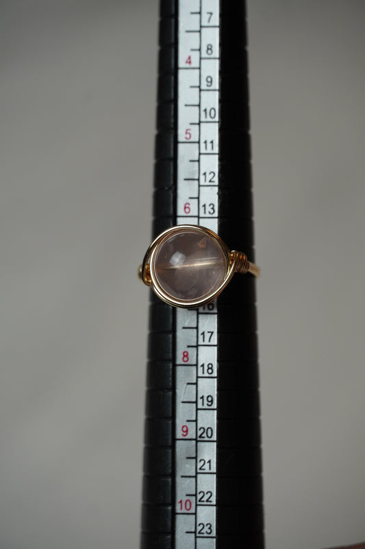 Gold Rose Quartz Ring: Size 6.5
