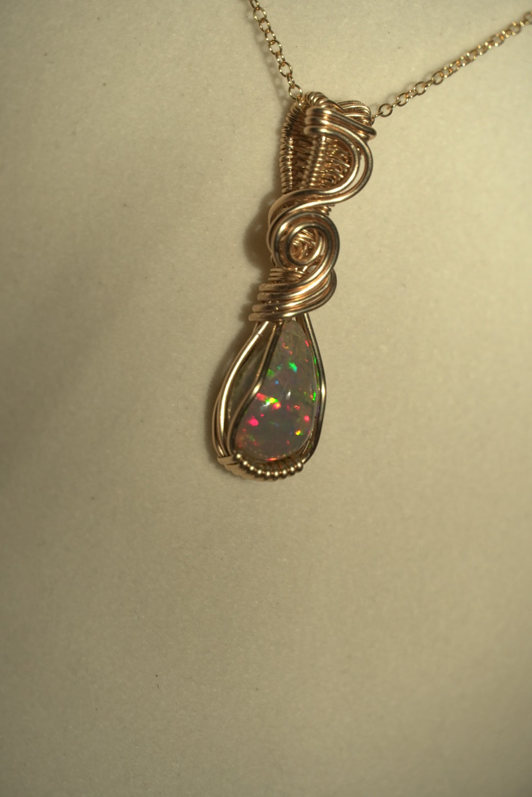 RARE Natural Dark Ethiopian Opal in 14k Gold Filled