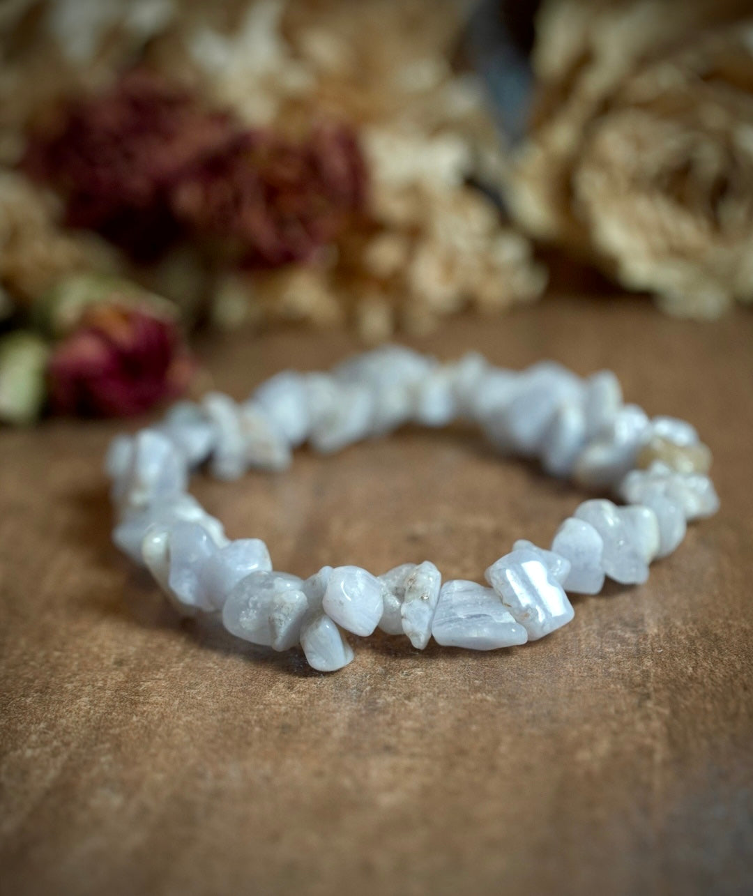 Blue Lace Agate Chip Bracelet