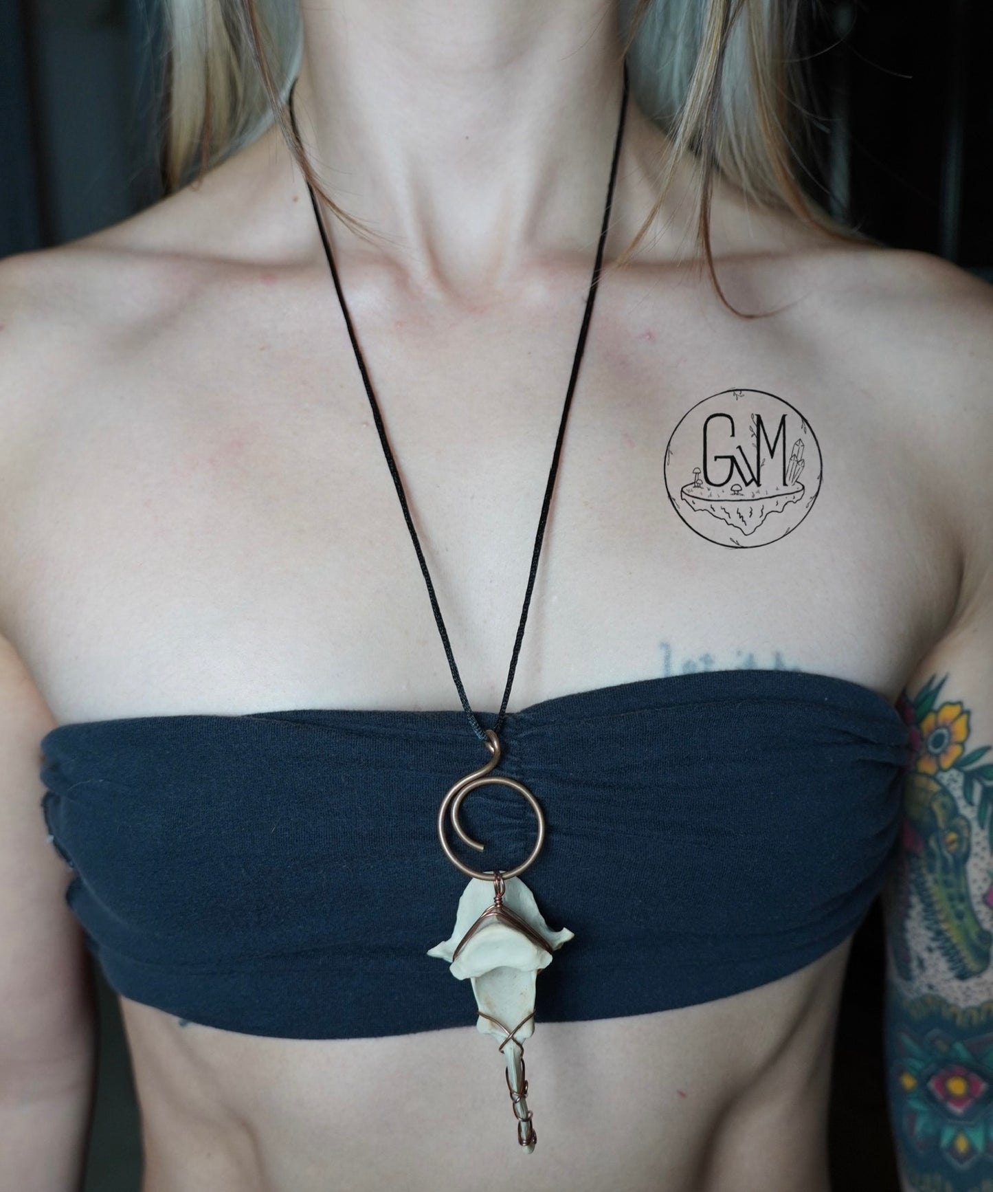 Deer Vertebrae Copper Pendant