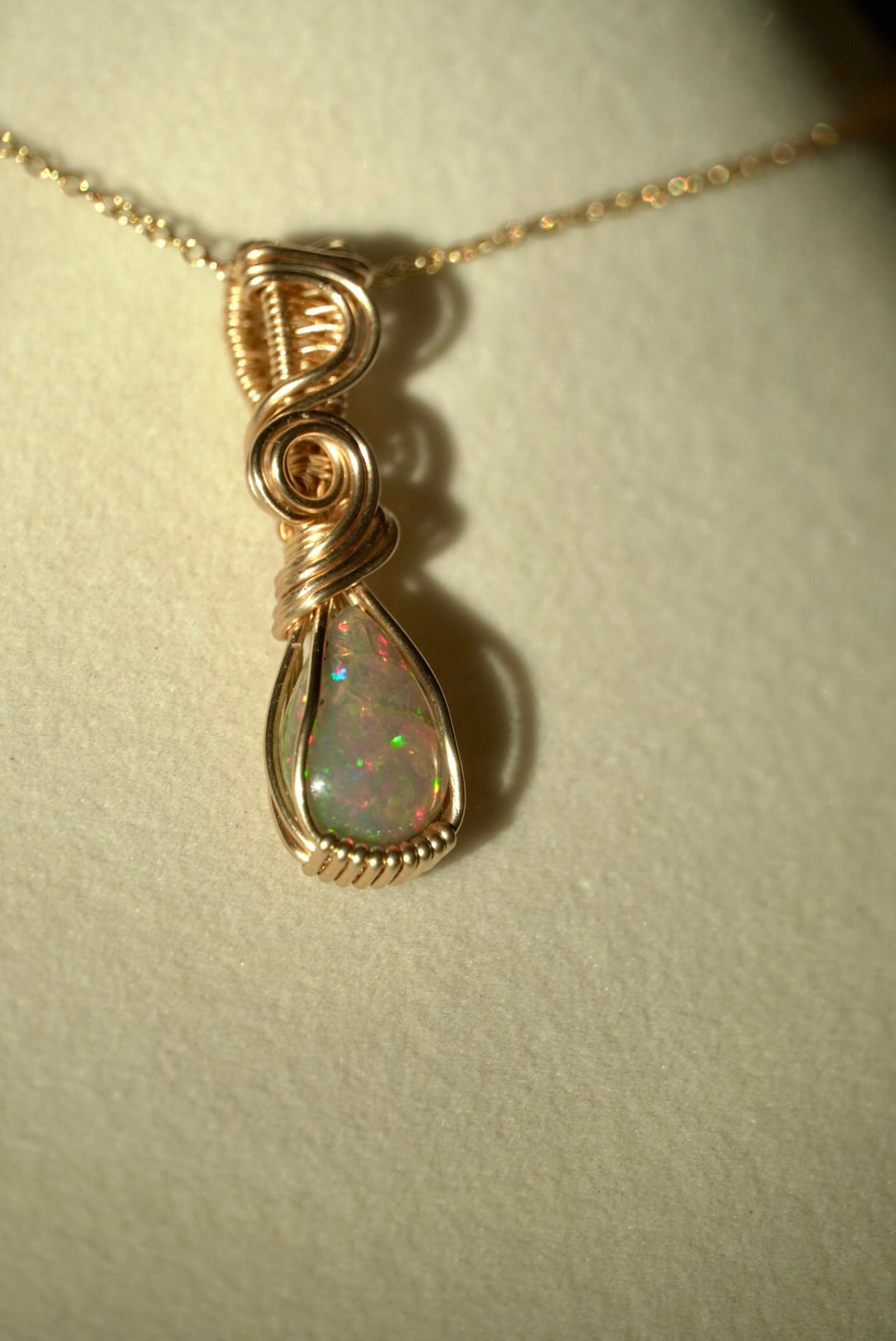 RARE Natural Dark Ethiopian Opal in 14k Gold Filled