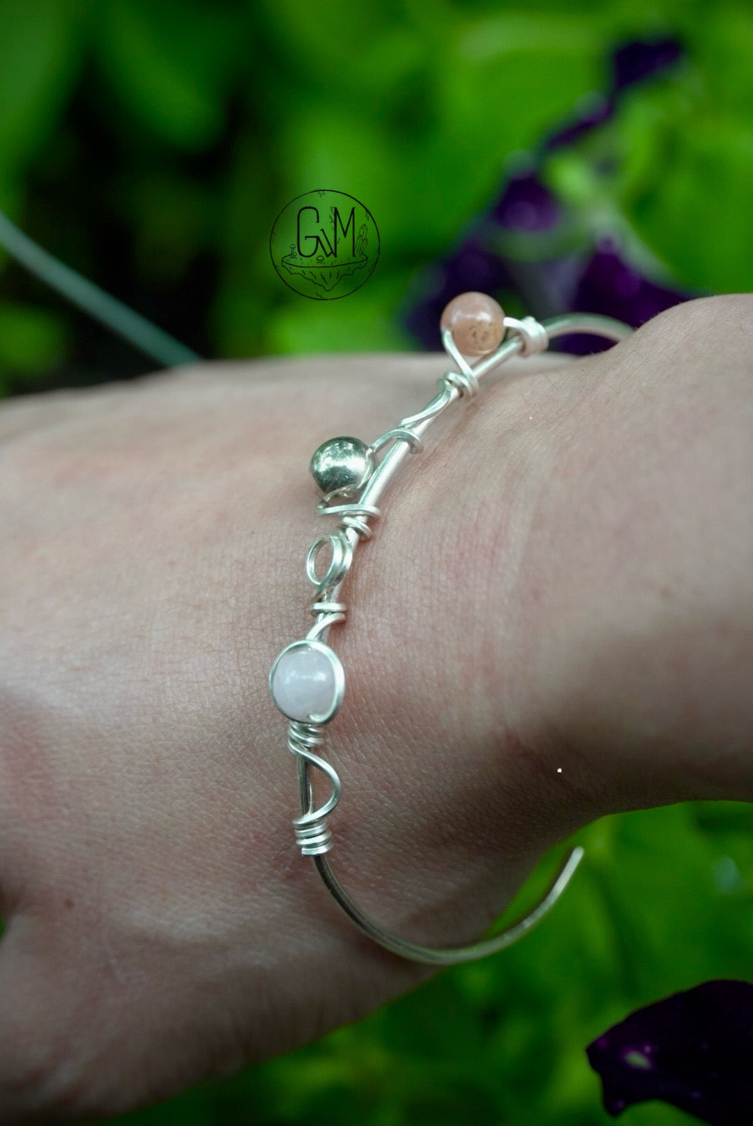 Sterling Silver Mixed Bead Cuff Bracelet