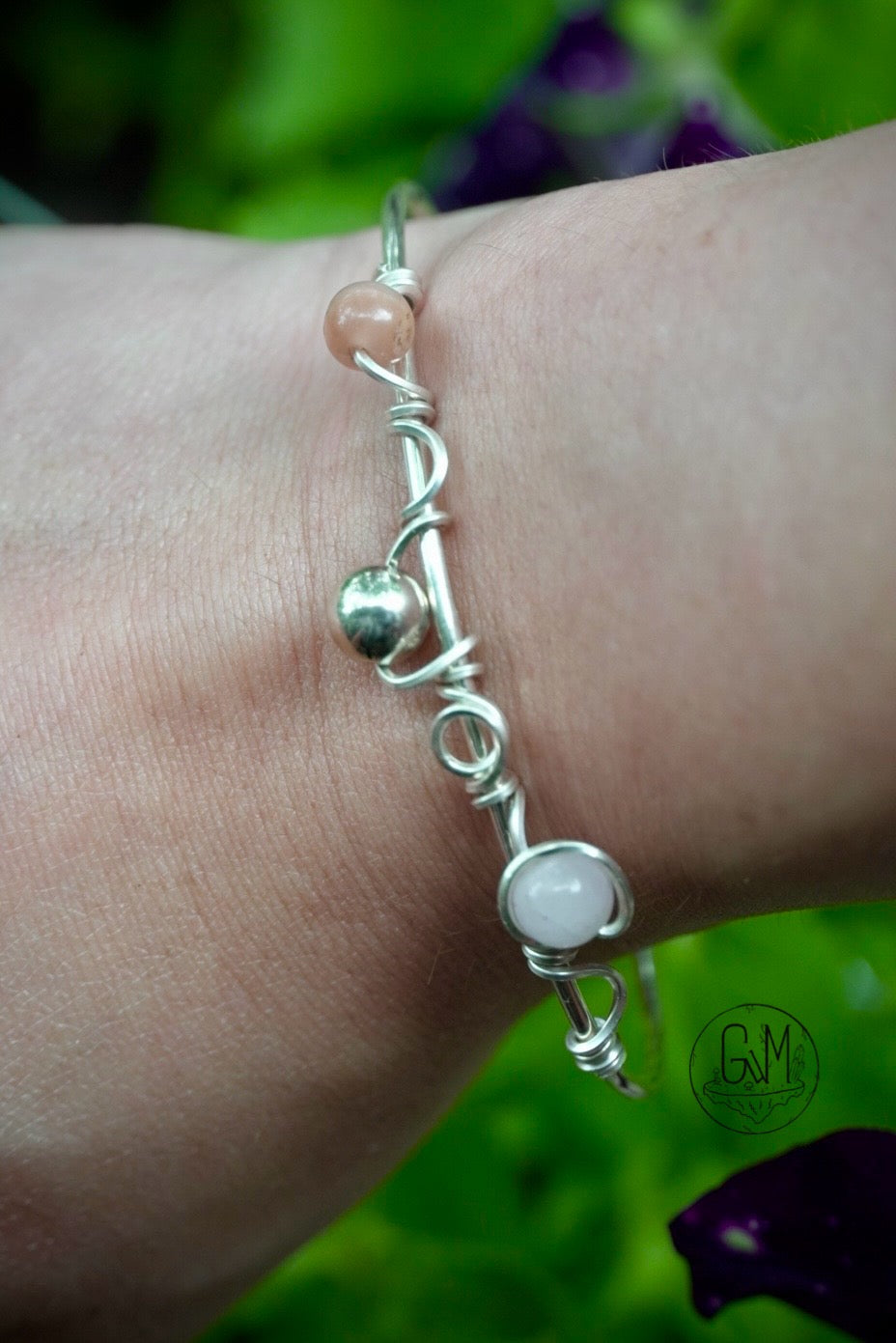 Sterling Silver Mixed Bead Cuff Bracelet