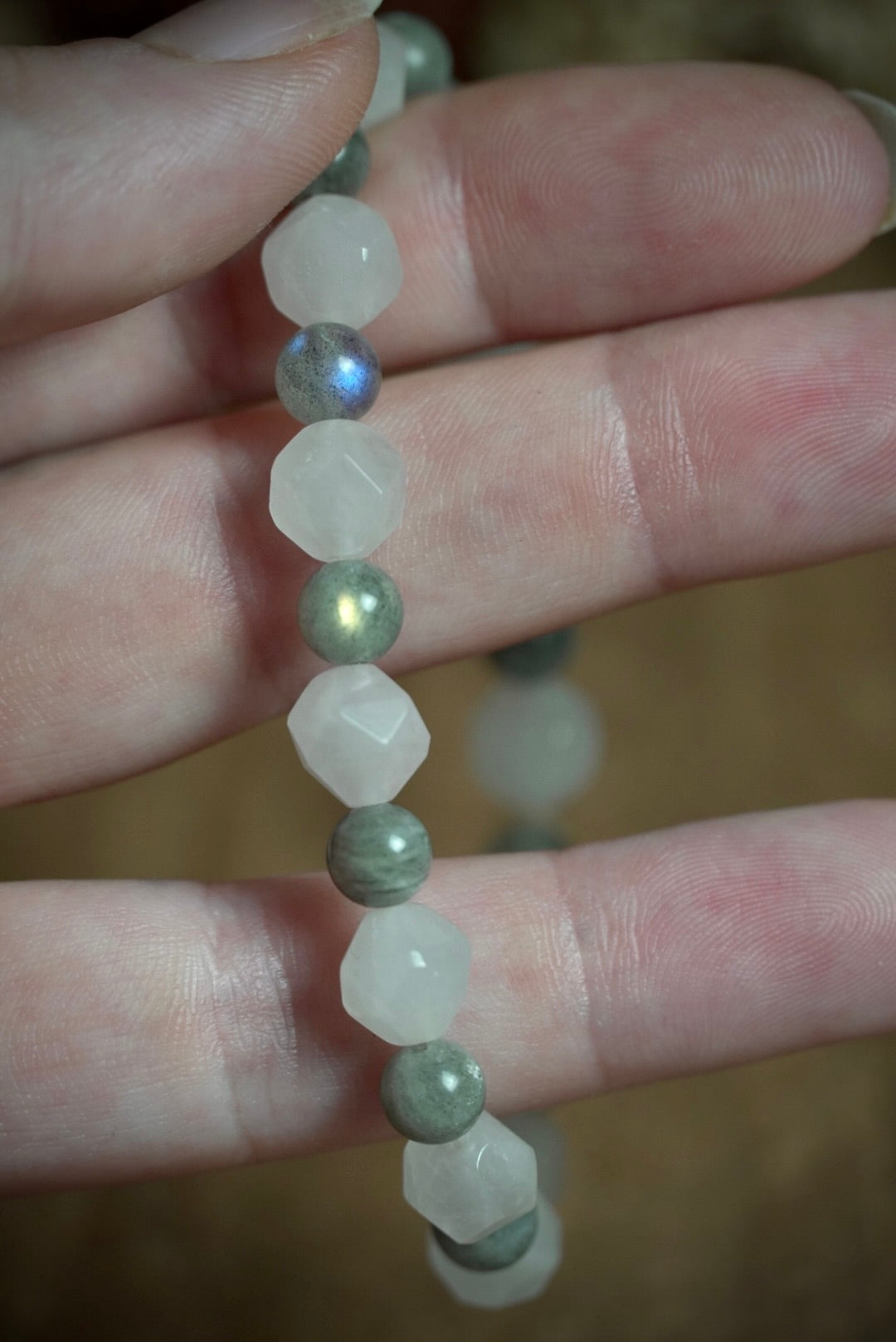 Faceted Rose Quartz & Labradorite Bracelet