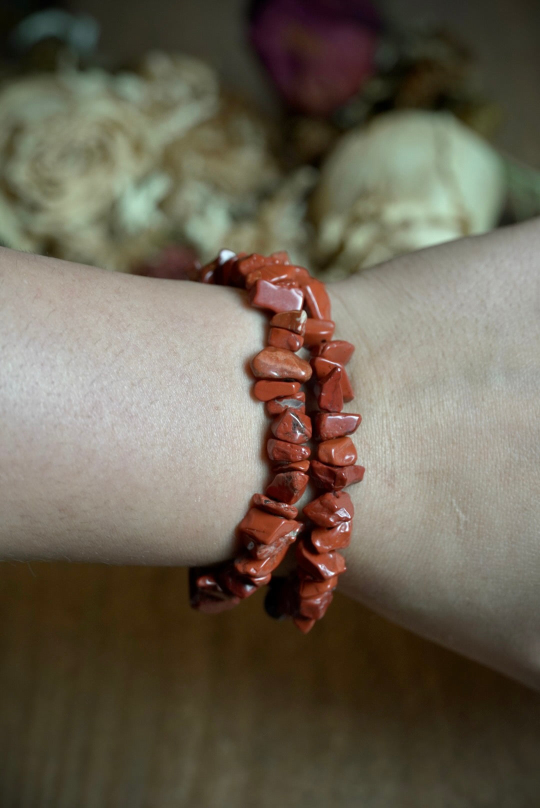 Red Jasper Chip Bracelet