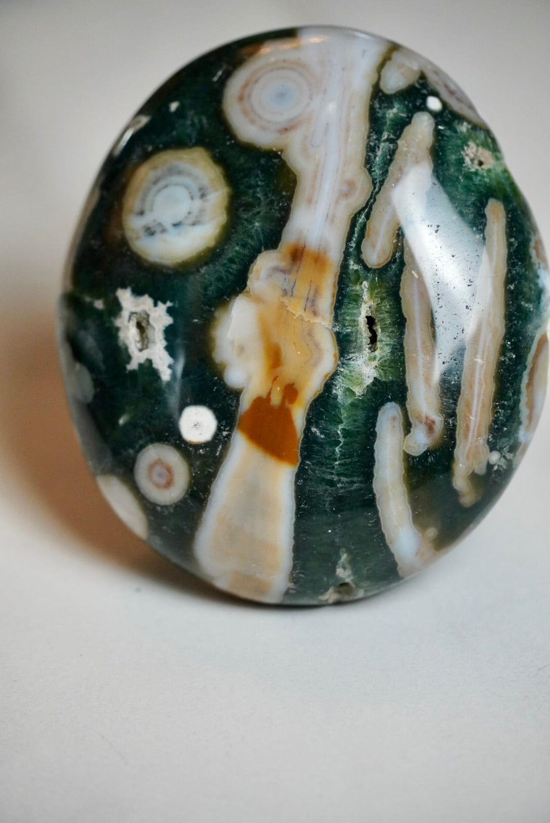 8th Vein Ocean Jasper Palm Stone