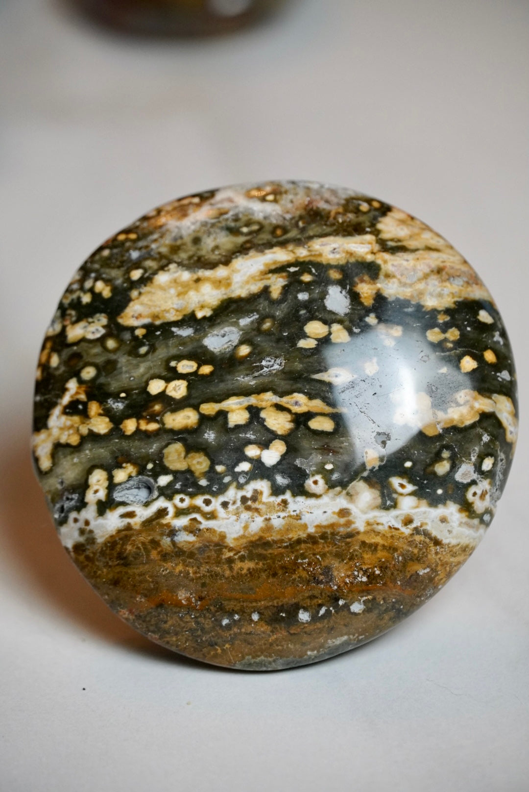 7th Vein Ocean Jasper Palm Stone