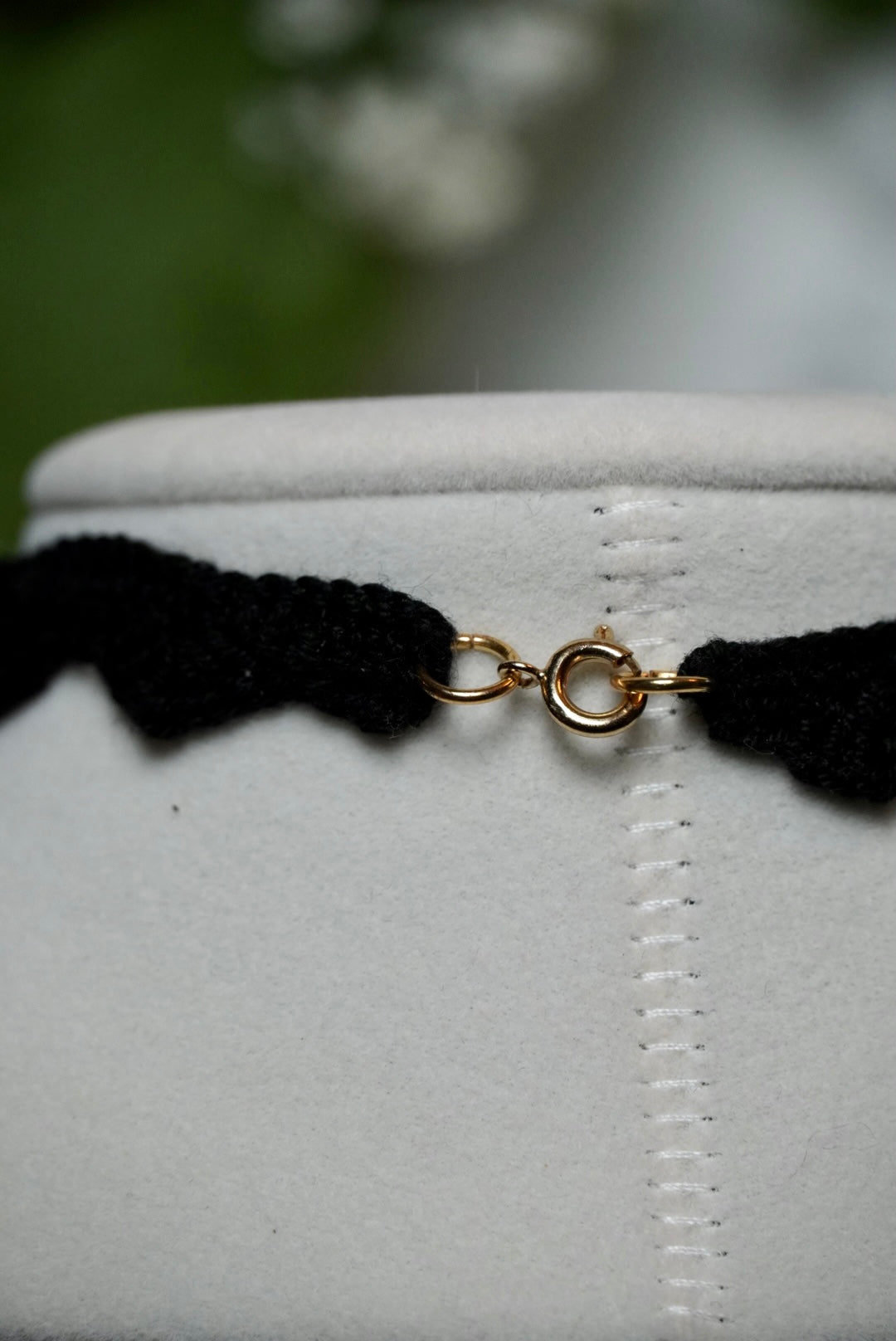 Black Amethyst Crochet Lace Choker