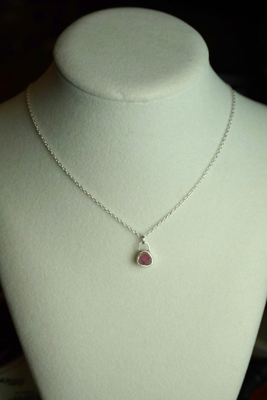Watermelon Tourmaline in Open Back Sterling Silver