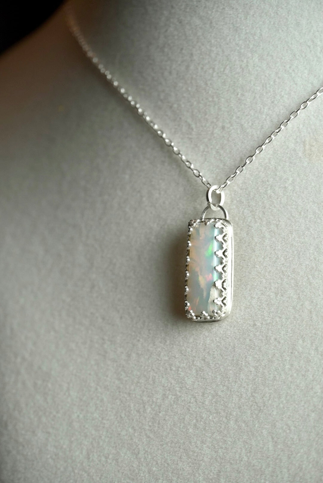 Appraised Ethiopian Opal in Silver Gallery Bezel