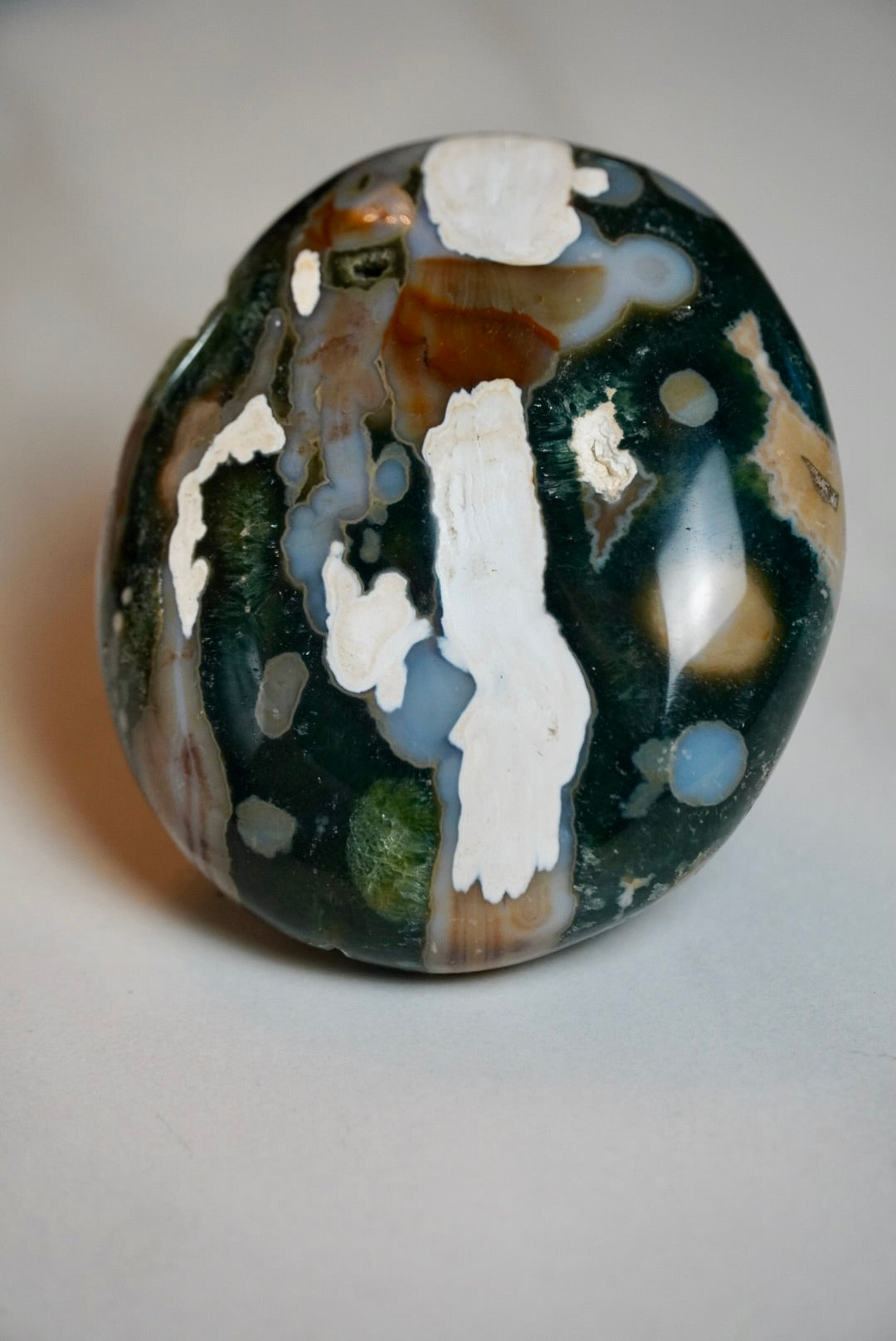 8th Vein Ocean Jasper Palm Stone