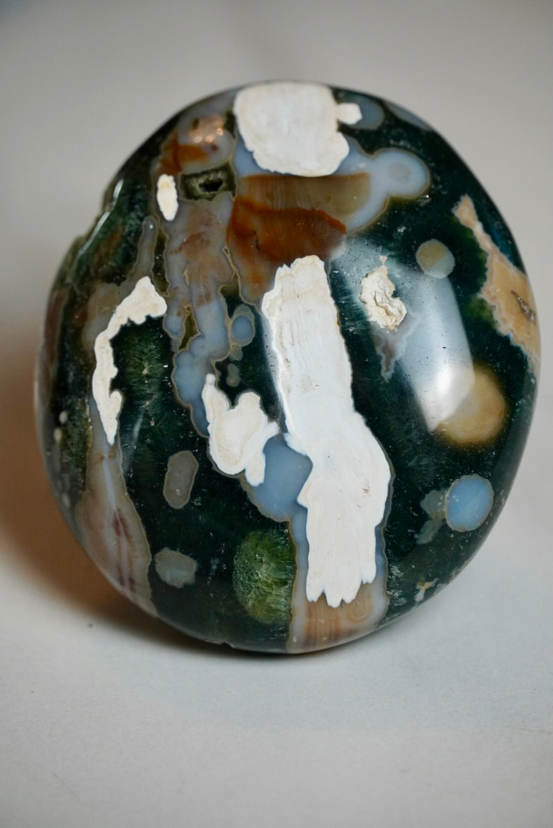 8th Vein Ocean Jasper Palm Stone