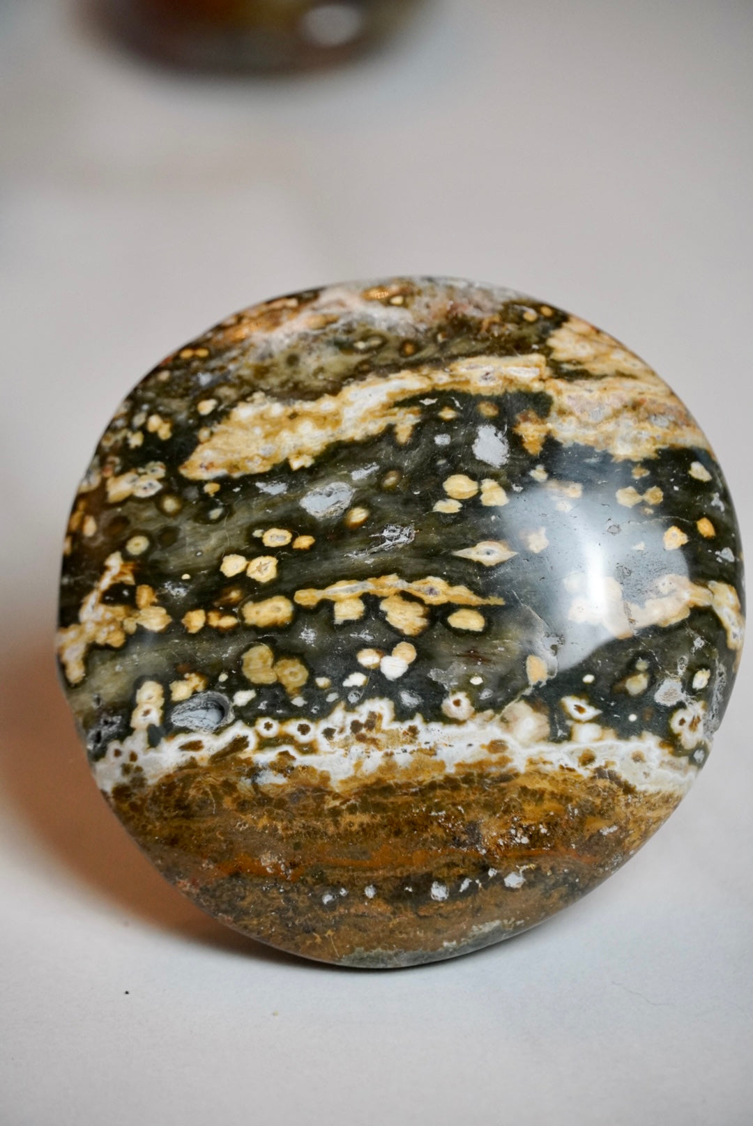 7th Vein Ocean Jasper Palm Stone