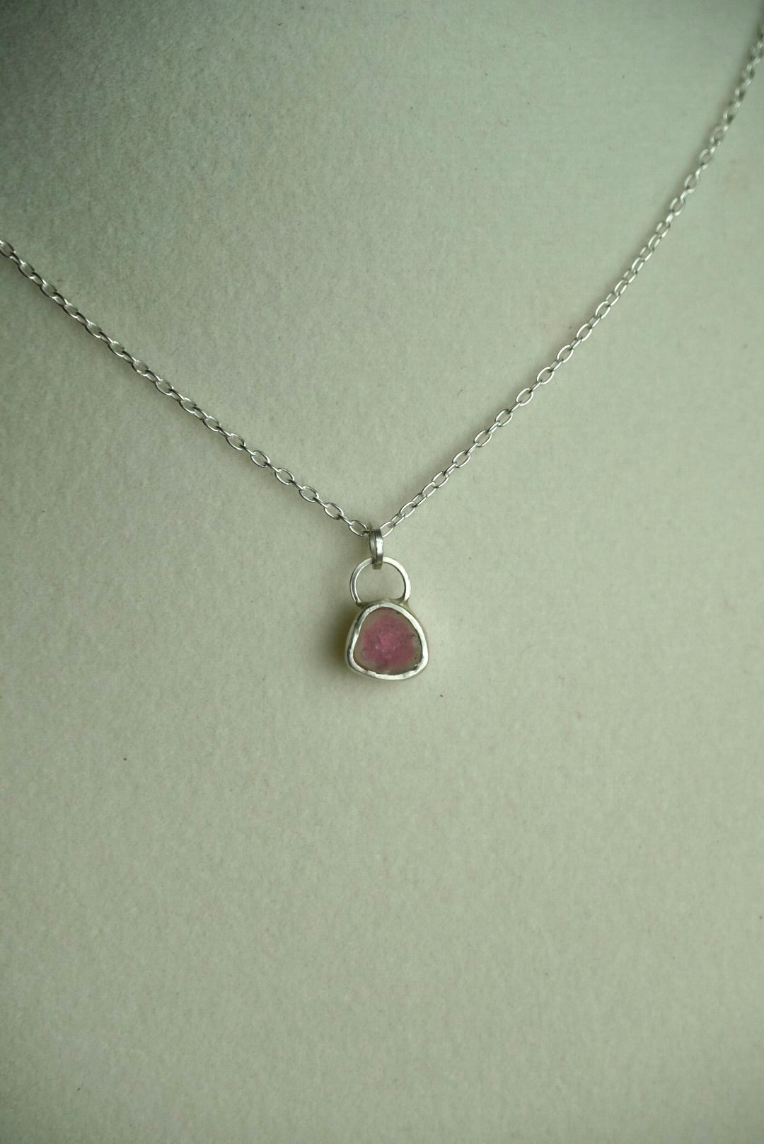 Watermelon Tourmaline in Open Back Sterling Silver