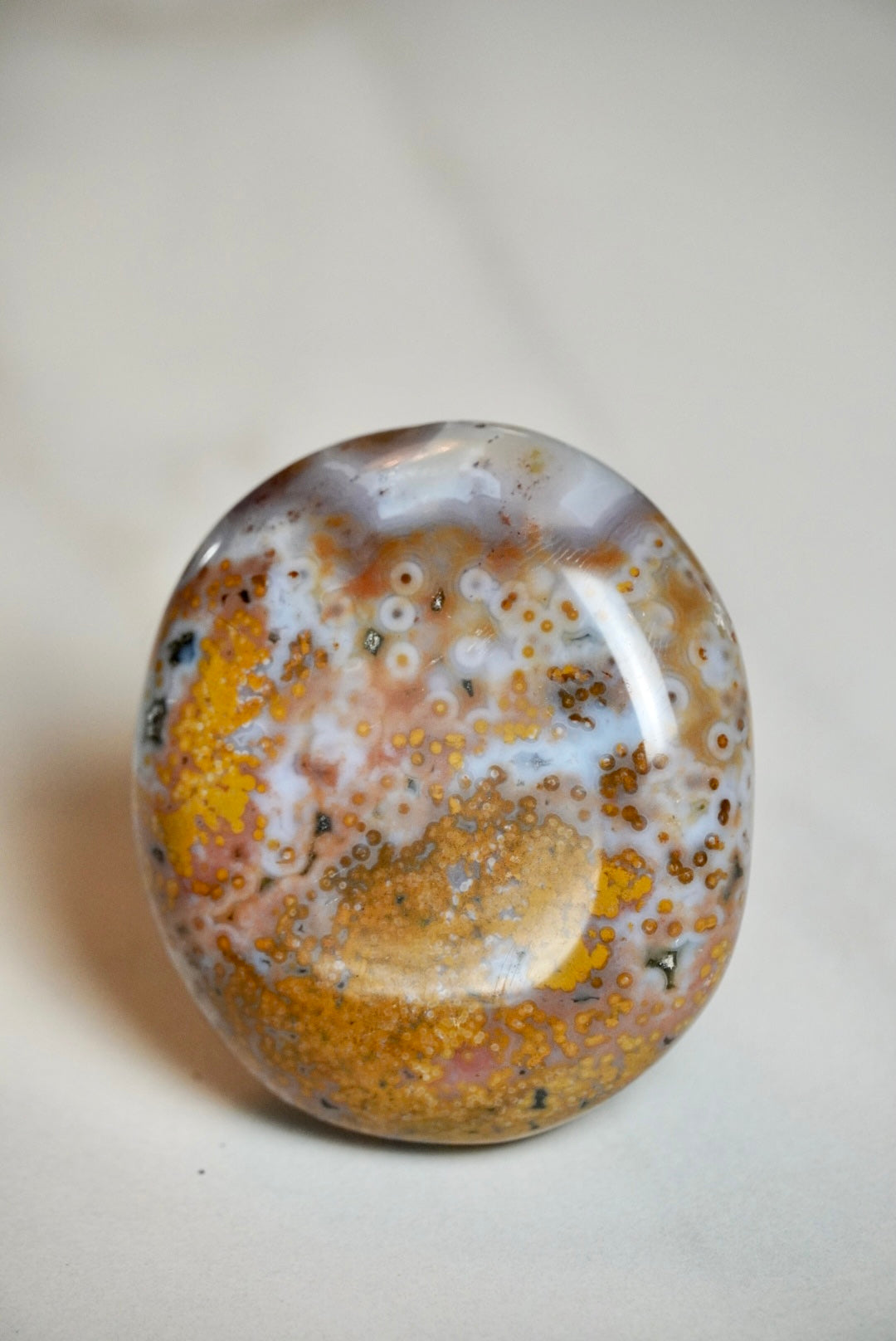 8th Vein Ocean Jasper Palm Stone
