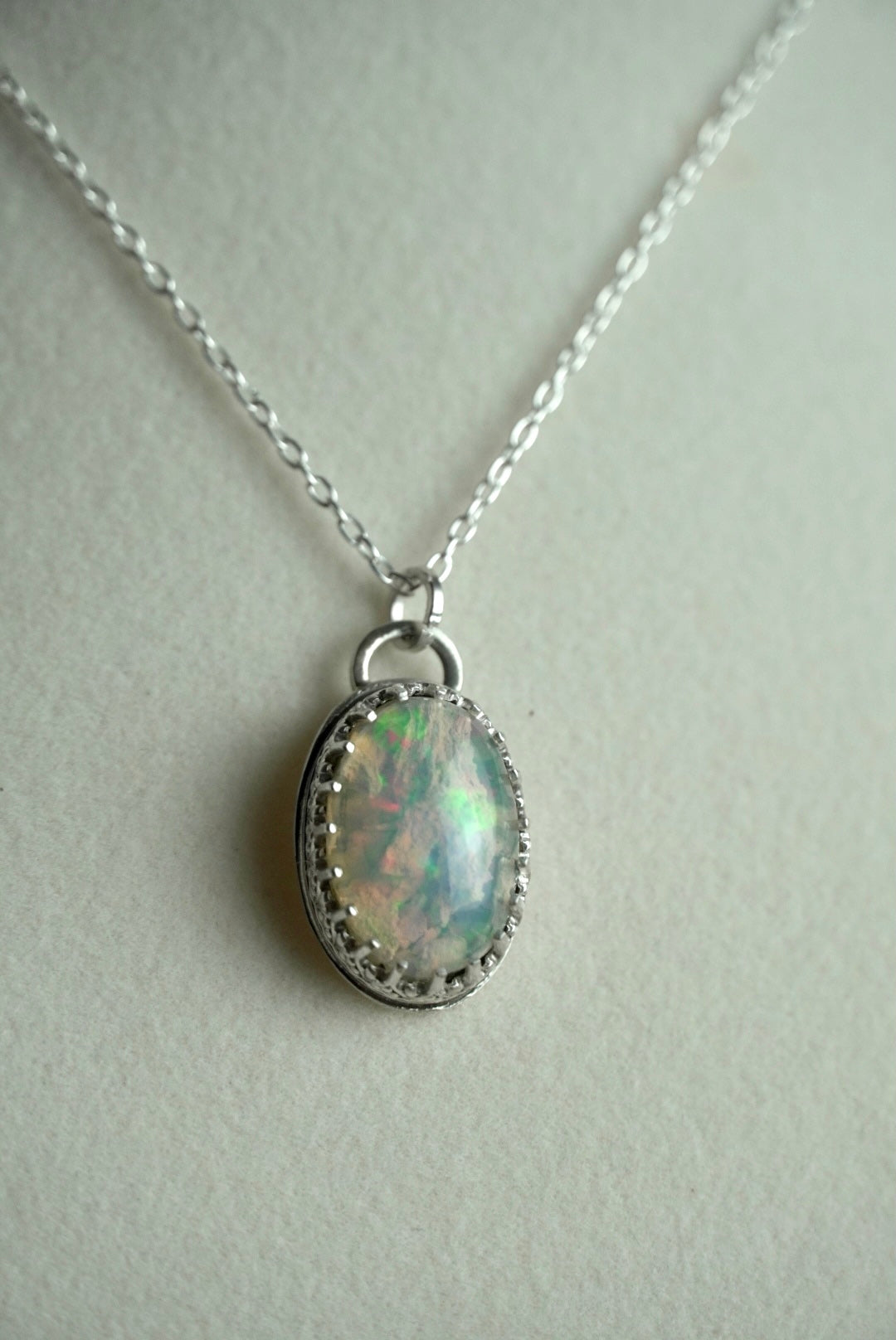Appraised 8 Carat Ethiopian Opal in Silver Gallery Bezel