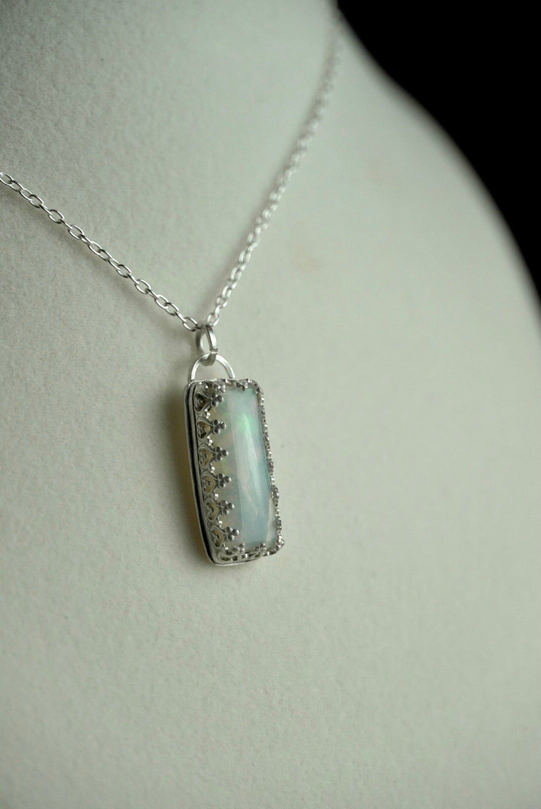 Appraised Ethiopian Opal in Silver Gallery Bezel