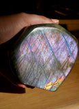 Large Purple Labradorite Crystal Freeform, a stunning display of colors and natural beauty – perfect for enhancing spiritual energy in your space