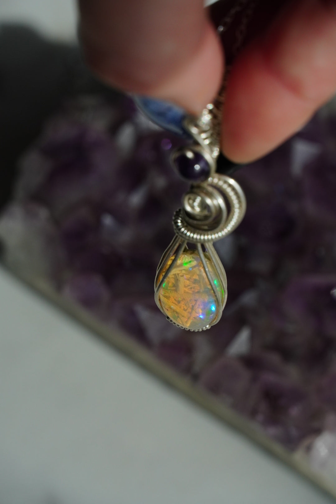 Sterling Silver Opal & Amethyst