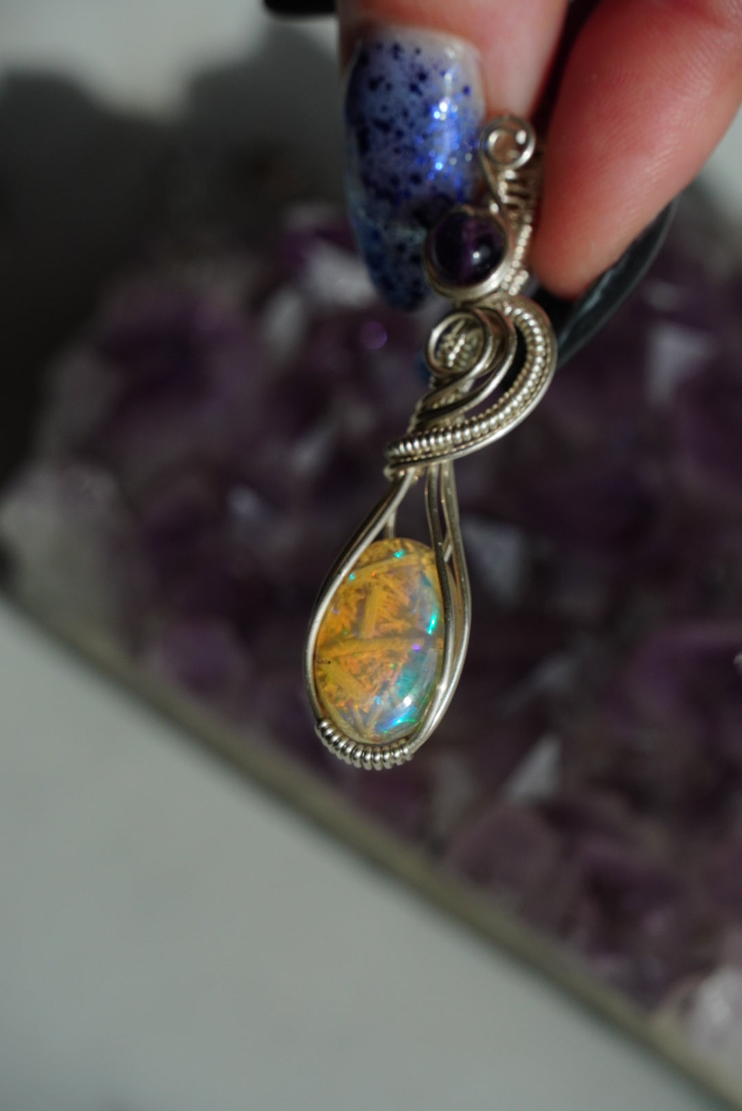 Sterling Silver Opal & Amethyst