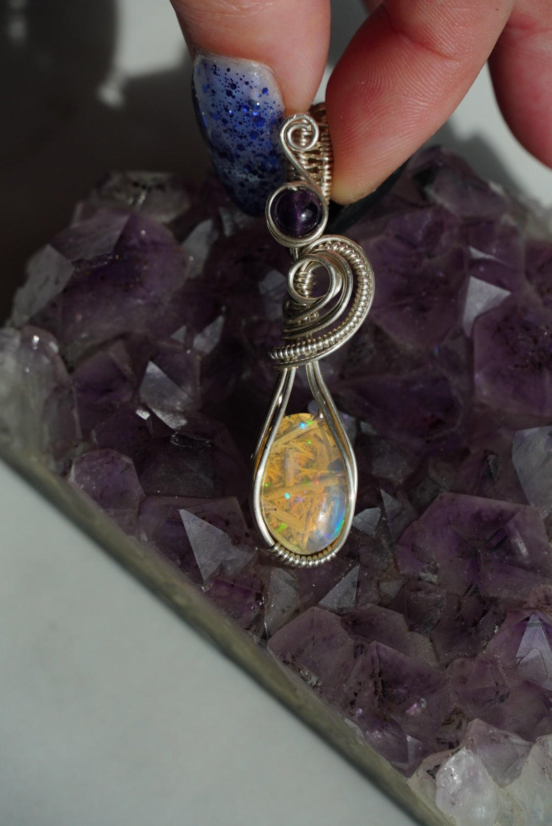 Sterling Silver Opal & Amethyst