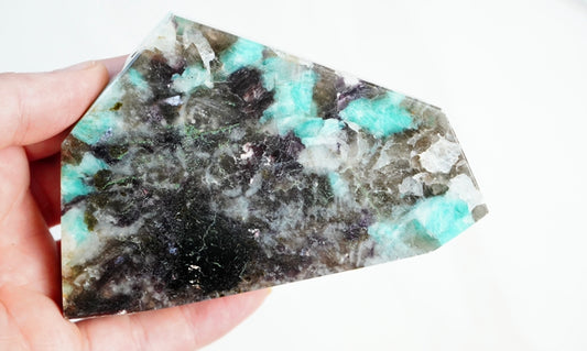 Amazonite, Smoky Quartz & Lepidolite Slab